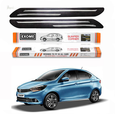 EXOME Rubber, Stainless Steel Car Bumper Guard(Black, Pack of 4, Tata, Tigor)