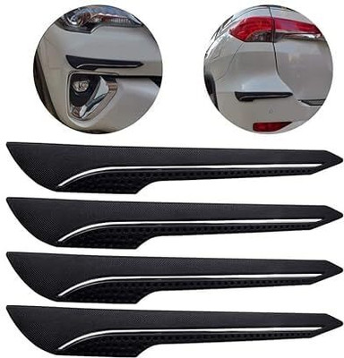 CARXTREME Rubber Car Bumper Guard(Black, Silver, Pack of 4, Universal For Car, Universal For Car)