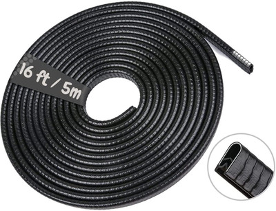 AKOOPAR GLOBAL Rubber Car Door Guard(Black, Pack of 1 x 5M Rubber Car Door Edge Protector (Black), Universal For Car, NA)