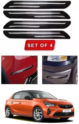 RONISH Microfibre, Silicone, Stainless Steel, Rubber Car Bumper Guard(Black, Silver, Pack of 4, Universal For Car, Corsa)