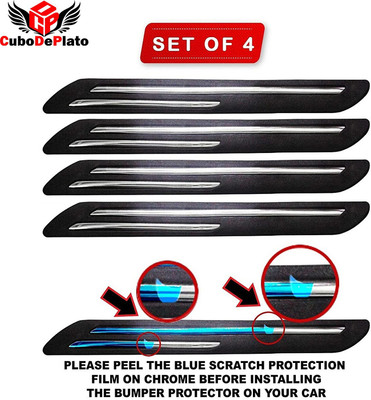 CuboDePlato Rubber Car Bumper Guard(Black, Pack of 4, Volkswagen, Passat)