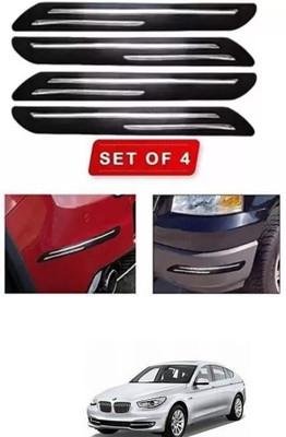 RONISH Microfibre, Silicone, Stainless Steel, Rubber Car Bumper Guard(Black, Silver, Pack of 4, BMW, 5 Series)
