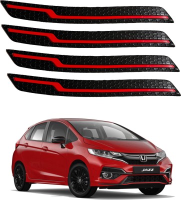 Oshotto Rubber Car Bumper Guard(Black, Red, Pack of 4, Honda, Jazz)