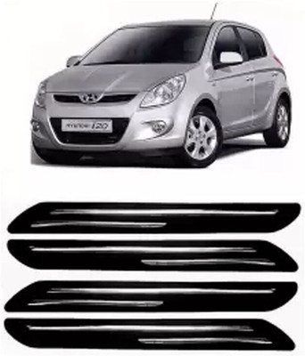 GS Grow n Shine Rubber Car Bumper Guard(Black, Silver, Pack of 4, Hyundai, i20)
