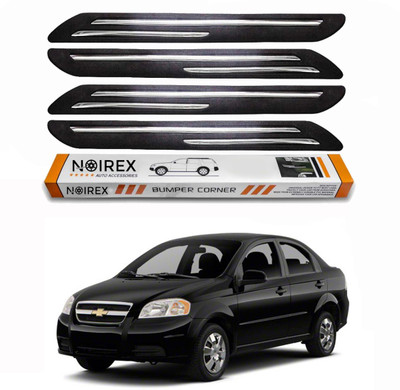 ZIMBER Rubber, Stainless Steel Car Bumper Guard(Black, Pack of Pack Of 4, Universal For Car, Aveo)