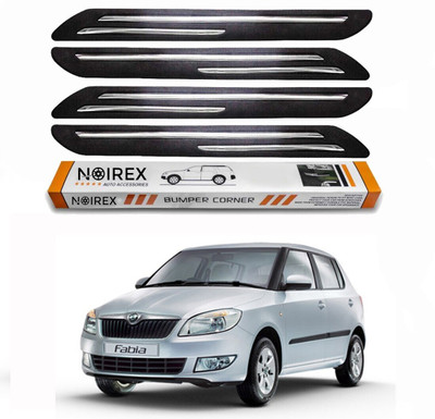 ZIMBER Rubber, Stainless Steel Car Bumper Guard(Black, Pack of Pack Of 4, Skoda, Fabia)