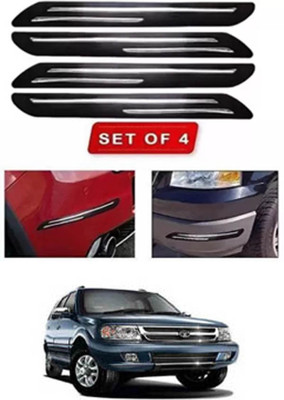 RONISH Microfibre, Silicone, Stainless Steel, Rubber Car Bumper Guard(Black, Silver, Pack of 4, Tata, Grand Dicor)