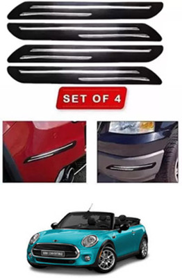 RONISH Microfibre, Silicone, Stainless Steel, Rubber Car Bumper Guard(Black, Silver, Pack of 4, Universal For Car, Universal For Car)
