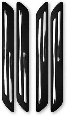 Mr fix Silver Plated, Rubber Car Bumper Guard(Black, Silver, Pack of 4, Renault, Triber RXE)