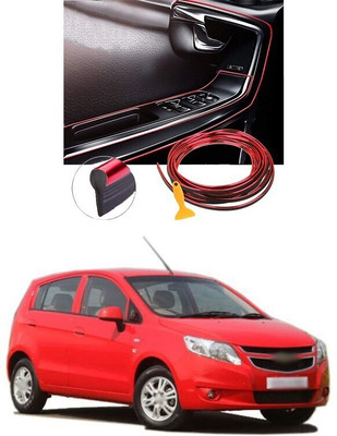 PECUNIA Plastic Car Door Guard(Red, Pack of 1, Chevrolet, UVA)