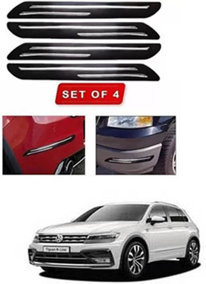 RONISH Microfibre, Silicone, Stainless Steel, Rubber Car Bumper Guard(Black, Silver, Pack of 4, Volkswagen, Universal For Car)