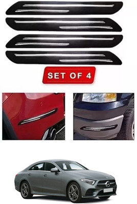 RONISH Microfibre, Silicone, Stainless Steel, Rubber Car Bumper Guard(Black, Silver, Pack of 4, Mercedes Benz, Universal For Car)