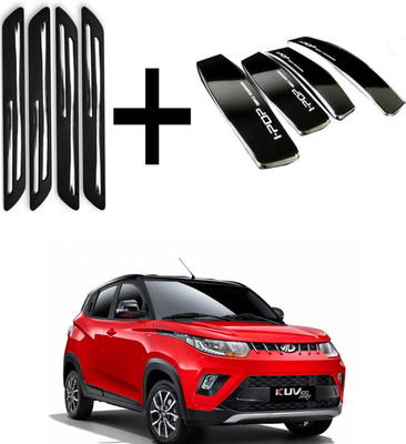 RONISH Aluminium, Silicone, Steel Car Bumper Guard(Black, Silver, Pack of 8, Mahindra, KUV100)