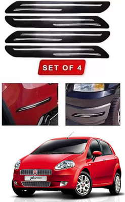 RONISH Microfibre, Silicone, Stainless Steel, Rubber Car Bumper Guard(Black, Silver, Pack of 4, Audi, Q3)