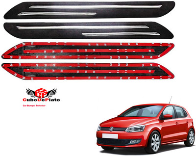 CuboDePlato Rubber Car Bumper Guard(Black, Pack of 4, Volkswagen, Polo)