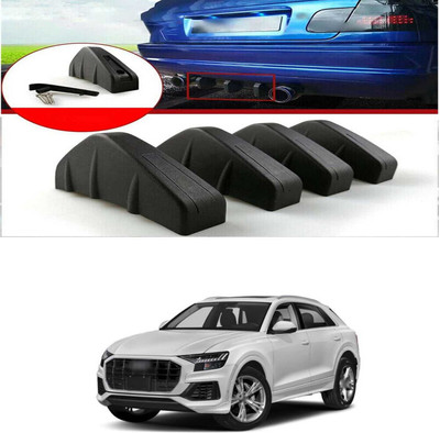 PRTEK Plastic Car Bumper Guard(Black, Pack of PACK OF 4, Audi, Universal For Car)