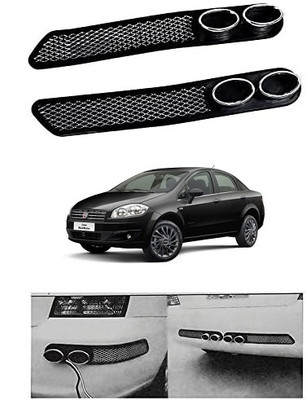 SLSHILPA Plastic Car Bumper Guard(Black, Pack of 2, Fiat, Linea)