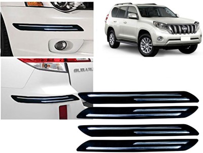 Selifaur Plastic, Rubber Car Bumper Guard(Black, Silver, Pack of 4 Pcs Double Chrome Bumper Protector, Toyota, Land Cruiser Prado)