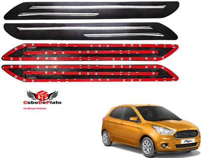 CuboDePlato Rubber Car Bumper Guard(Black, Pack of 4, Ford, Figo)