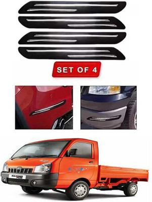 RONISH Microfibre, Silicone, Stainless Steel, Rubber Car Bumper Guard(Black, Silver, Pack of 4, Mercedes Benz, Universal For Car)