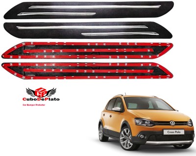 CuboDePlato Rubber Car Bumper Guard(Black, Pack of 4, Volkswagen, Polo Cross)