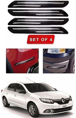 RONISH Microfibre, Silicone, Stainless Steel, Rubber Car Bumper Guard(Black, Silver, Pack of 4, Jaguar, Universal For Car)