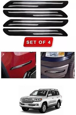 RONISH Microfibre, Silicone, Stainless Steel, Rubber Car Bumper Guard(Black, Silver, Pack of 4, Toyota, Universal For Car)