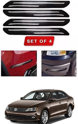 RONISH Microfibre, Silicone, Stainless Steel, Rubber Car Bumper Guard(Black, Silver, Pack of 4, Volkswagen, Jetta)