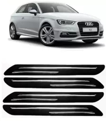 OOLTAH PAHIYA Plastic Car Bumper Guard(Black, Silver, Pack of 4, Audi, A3)