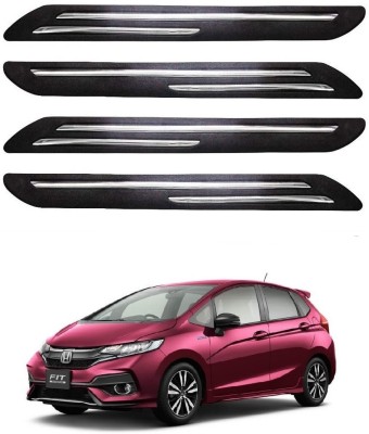 FitX Rubber, Carbon Steel Car Bumper Guard(Black, Silver, Pack of 4, Honda, Jazz)