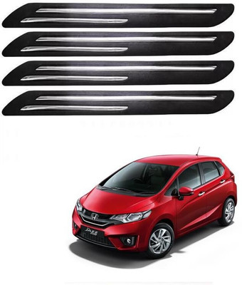 FitX Rubber, Carbon Steel Car Bumper Guard(Black, Silver, Pack of 4, Honda, Jazz)