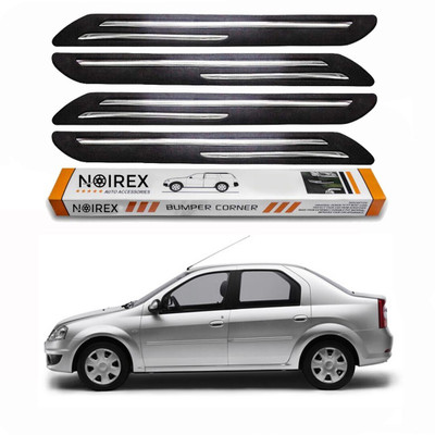 ZIMBER Rubber, Stainless Steel Car Bumper Guard(Black, Pack of Pack Of 4, Universal For Car, Logan)