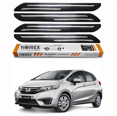 ZIMBER Rubber, Stainless Steel Car Bumper Guard(Black, Pack of Pack Of 4, Honda, Jazz)