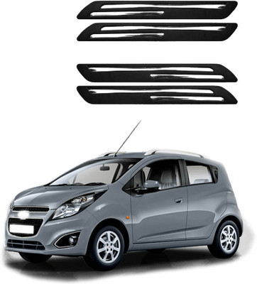 MOTORMANIA Rubber Car Bumper Guard(Black, Silver, Pack of 1, Chevrolet, Beat)