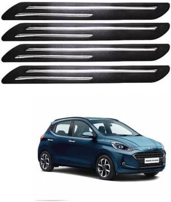 FitX Rubber, Carbon Steel Car Bumper Guard(Black, Silver, Pack of 4, Hyundai, Grand i10)