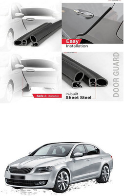 PRTEK Rubber Car Door Guard(Black, Pack of 1, Universal For Car, Octavia)