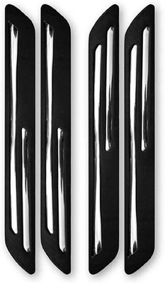 Just Four You Silver Plated, Rubber Car Bumper Guard(Black, Silver, Pack of 4, Renault, Scala)