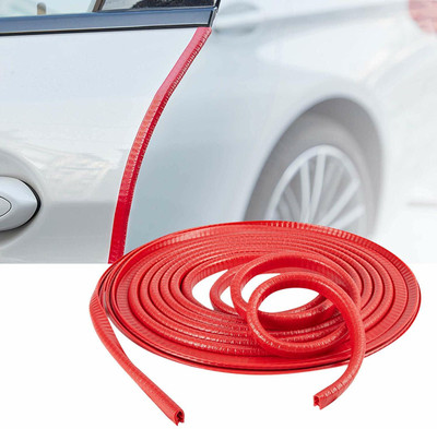 JMD GLOBAL SALES Flexible Car Door Edge Guard Protector U-Shape Rubber Sealing Strip Beading Trim Sound Insulation Soundproof Door Seal 5 Meter, Red Colour Car Beading Roll For Door, Window, Bumper, Trunk(5 m)