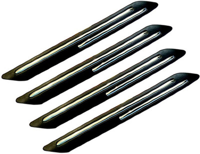 Mr fix Silver Plated, Rubber Car Bumper Guard(Black, Silver, Pack of 4, Universal For Car, Universal For Car)