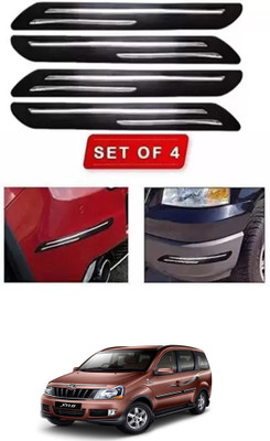 RONISH Microfibre, Silicone, Stainless Steel, Rubber Car Bumper Guard(Black, Silver, Pack of 4, Mahindra, Xylo)