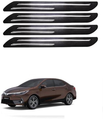 FitX Rubber, Carbon Steel Car Bumper Guard(Black, Silver, Pack of 4, Toyota, Altis)