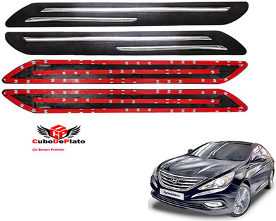 CuboDePlato Rubber Car Bumper Guard(Black, Pack of 4, Hyundai, Sonata Fluidic)