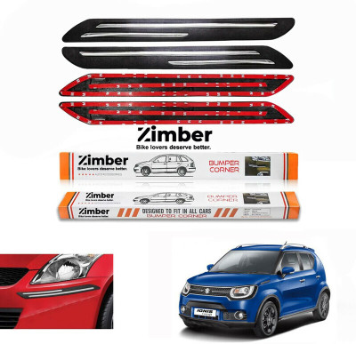 NOIREX Rubber, Stainless Steel Car Bumper Guard(Black, Pack of Pack Of 4, Maruti, Universal For Car)