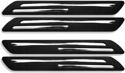 SAR GALLARY Silver Plated, Rubber Car Bumper Guard(Black, Silver, Pack of 4, Land Rover, Evoque)