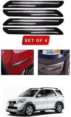 RONISH Microfibre, Silicone, Stainless Steel, Rubber Car Bumper Guard(Black, Silver, Pack of 4, Toyota, Universal For Car)