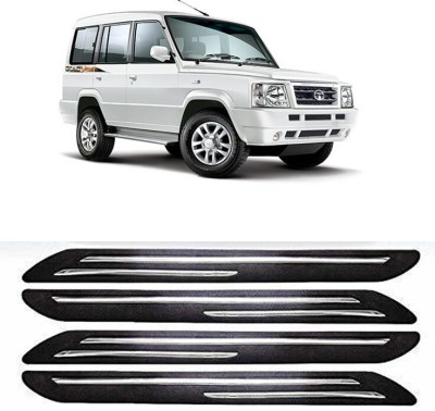 Genipap Stainless Steel, Plastic Car Bumper Guard(Black, Silver, Pack of 4, Tata, Sumo)