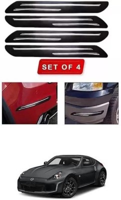 RONISH Microfibre, Silicone, Stainless Steel, Rubber Car Bumper Guard(Black, Silver, Pack of 4, Nissan, 370z)