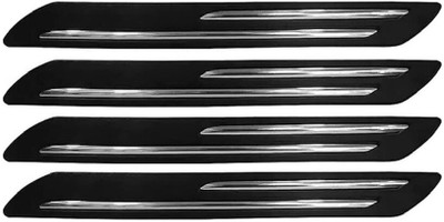 Mr fix Silver Plated, Rubber Car Bumper Guard(Black, Silver, Pack of 4, Universal For Car, Universal For Car)