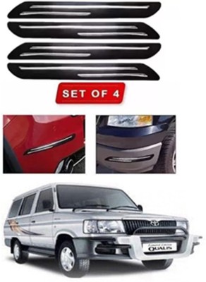 RONISH Microfibre, Silicone, Stainless Steel, Rubber Car Bumper Guard(Black, Pack of 4, Toyota, Qualis)