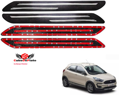 CuboDePlato Rubber Car Bumper Guard(Black, Pack of 4, Ford, Aspire)